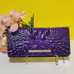 Brahmin Purple Crocodile Embossed Wallet